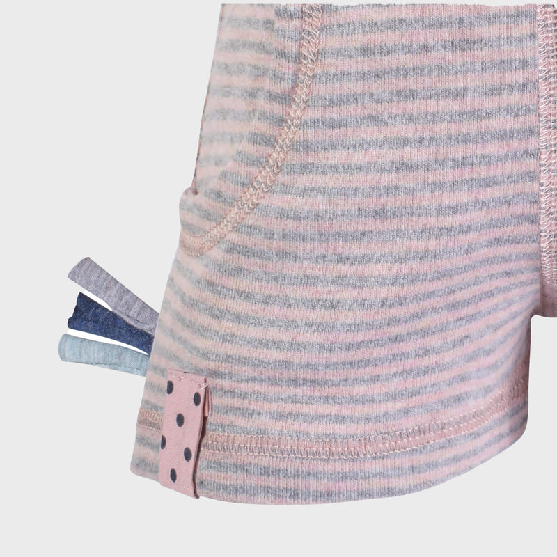 OrganicEra Organic Baby Shorts, Rose Striped