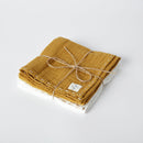 OrganicEra Organic Cotton Muslin Set of 2 pcs, Hand embroidered, Mustard