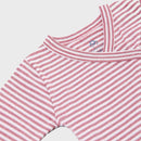 OrganicEra Organic Long Sleeve Newborn Kimono Baby Body, Striped, Bordeaux Melange