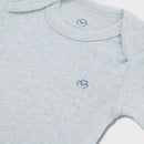 OrganicEra Organic Newborn Baby Long Sleeve Bodysuit, 2 pcs Set, Aqua Melange
