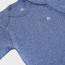 OrganicEra Organic Newborn Baby Long Sleeve Bodysuit, 2 pcs Set, Indigo Melange