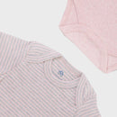 OrganicEra Organic Newborn Baby Long Sleeve Bodysuit, 2 pcs Set, Rose Melange