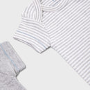 OrganicEra Organic Newborn Baby Short Sleeve Bodysuit, 2 pcs Set, Grey Melange