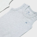 OrganicEra Organic Newborn Baby Sleeveless Bodysuit, 2 pcs Set, Aqua Melange