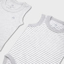 OrganicEra Organic Newborn Baby Sleeveless Bodysuit, 2 pcs Set, Grey Melange