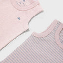 OrganicEra Organic Newborn Baby Sleeveless Bodysuit, 2 pcs Set, Rose Melange