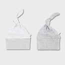OrganicEra, Organic Newborn Hat, Set of 2 pcs, Grey Melange