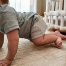 OrganicEra Organic Baby Shorts, Aqua Striped