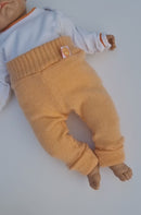 Growing pants for babies 50/56 made from upcycled cashmere in peach-orange