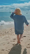 Unisex long-sleeved dress for babies and toddlers made from upcycled wool or cashmere in the color of your choice