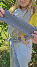 Tragestulpen Beinstulpen Babylegs in Grau Upcycling aus Wolle natürlicher Sonnenschutz im Sommer für Babys und Kleinkinder in der Trage