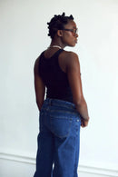 03 WIDE LEG - WASHED BLUE. Jeans aus Bio-Baumwolle mit Bauchbund - Jeans-9•BORROUGHS