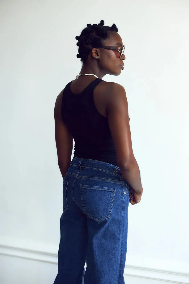 03 WIDE LEG - WASHED BLUE. Jeans aus Bio-Baumwolle mit Bauchbund - Jeans-9•BORROUGHS