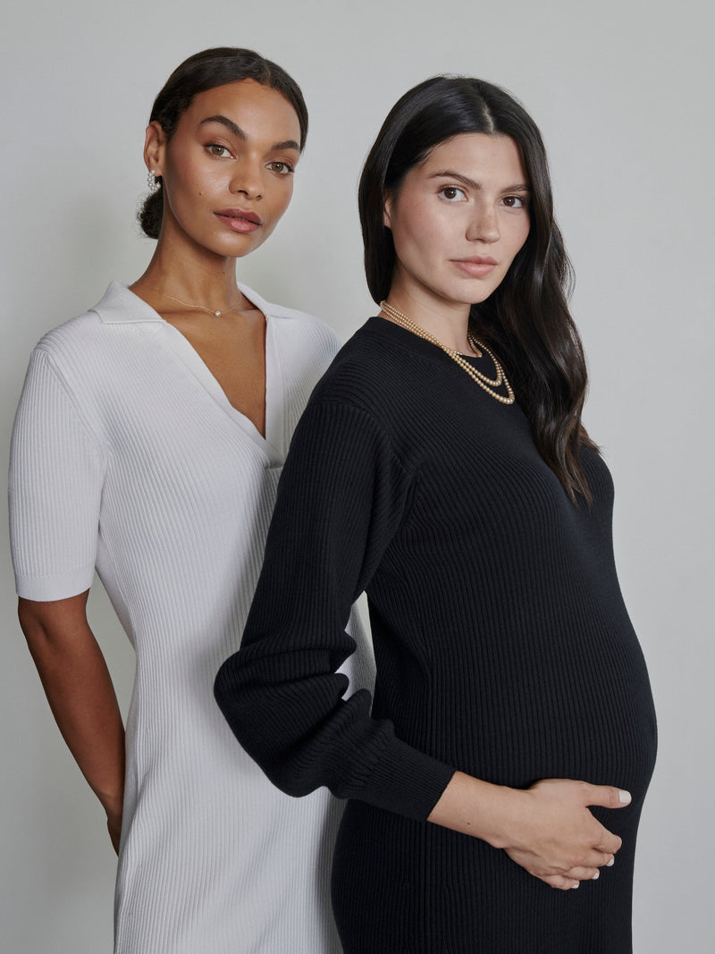 BUSINESS BUMP - Quiet Luxury Ripstrickkleid mit Polokragen - Kleider-9•BORROUGHS