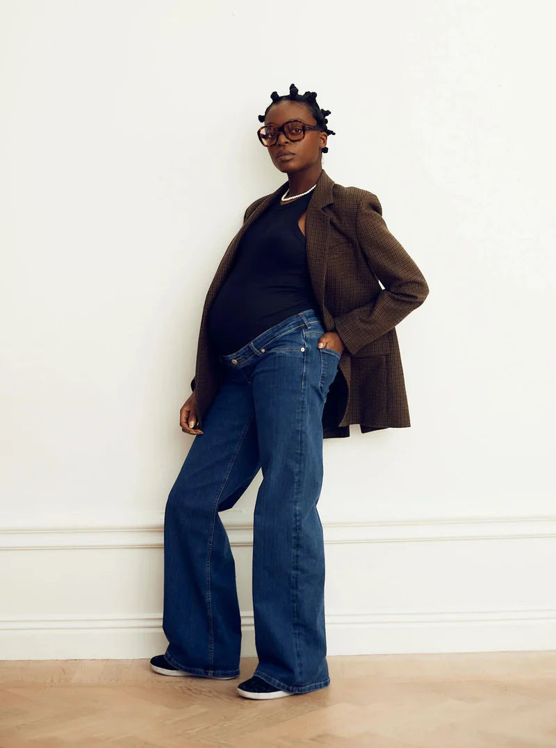 03 WIDE LEG - WASHED BLUE. Jeans aus Bio-Baumwolle mit Bauchbund - Jeans-9•BORROUGHS