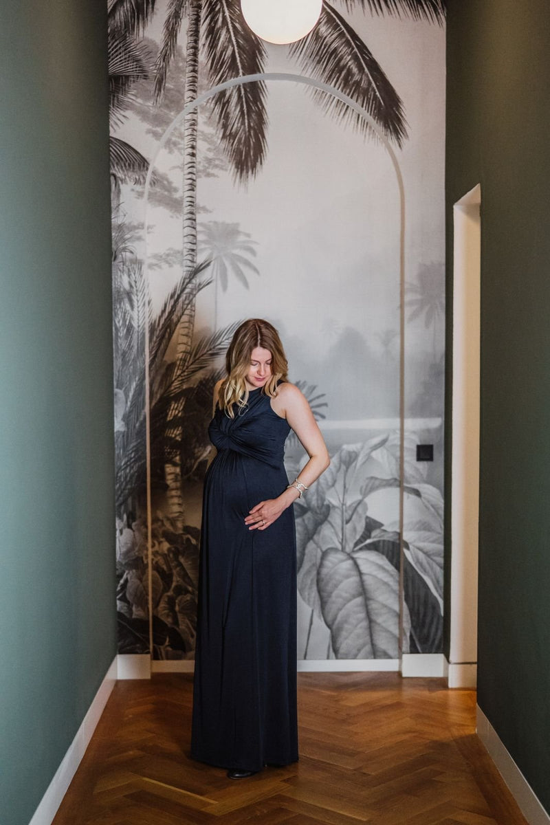 Bodenlanges elegantes Schwangerschaftskleid