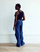 03 WIDE LEG - WASHED BLUE. Jeans aus Bio-Baumwolle mit Bauchbund - Jeans-9•BORROUGHS