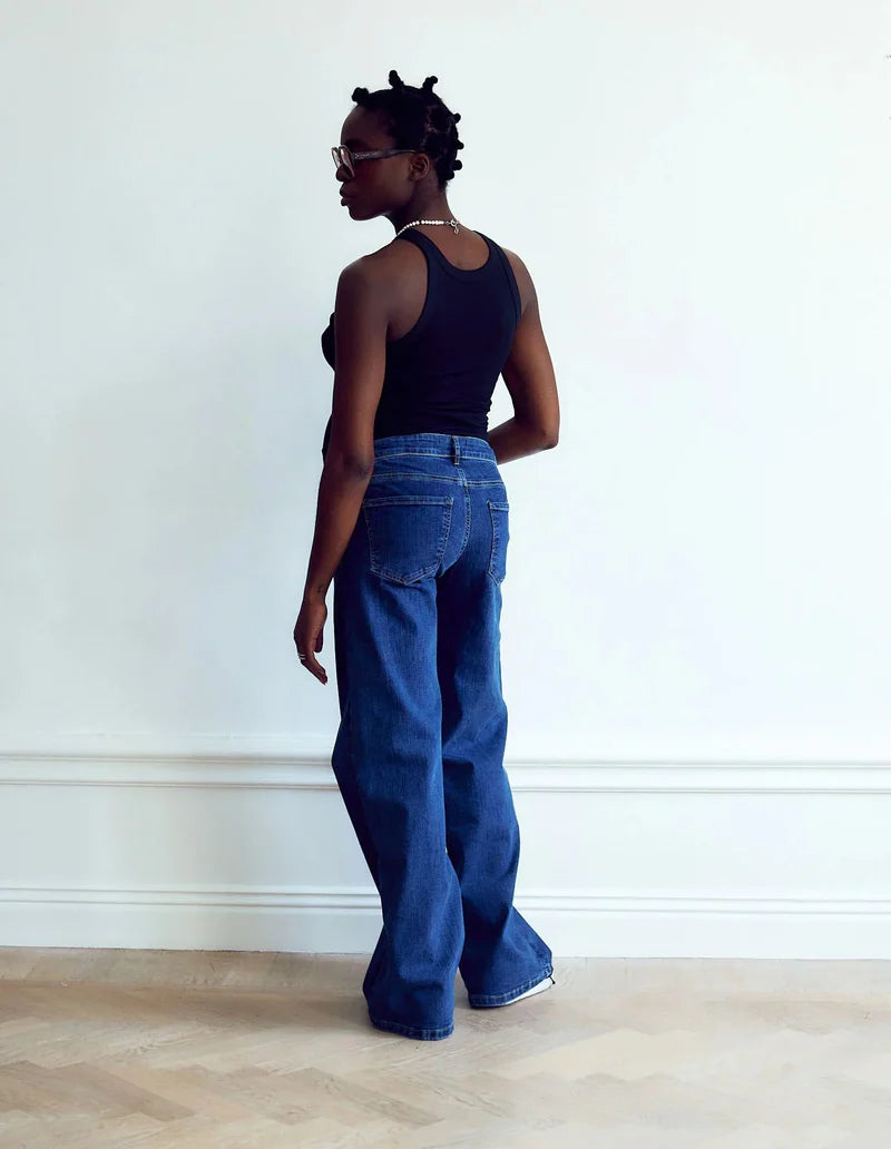 03 WIDE LEG - WASHED BLUE. Jeans aus Bio-Baumwolle mit Bauchbund - Jeans-9•BORROUGHS