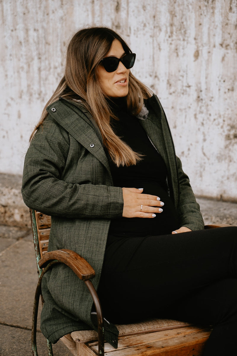 LAURA. Veganer Umstands- und Trageparka - in Forestgreen