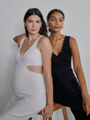 BREEZY SUMMER - Weißes Midi-Kleid mit Cut-outs - Kleider-9•BORROUGHS