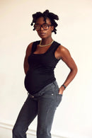 SQUARE NECK TOP. aus edlem Ripstrick - Tops-9•BORROUGHS