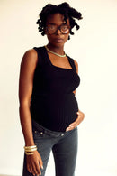 SQUARE NECK TOP. aus edlem Ripstrick - Tops-9•BORROUGHS