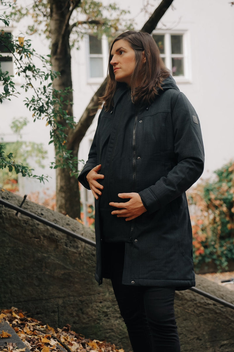 LAURA. Veganer Umstands- und Trageparka - in Anthrazit