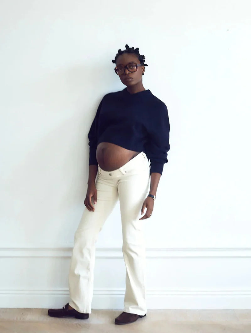 02 FLARE - ECRU WHITE. Jeans aus Bio-Baumwolle mit Bauchbund - Jeans-9•BORROUGHS