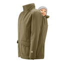 SANDRA. Kuschelige Allwetter Softshell Tragejacke - in Khaki
