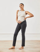 01 STRAIGHT. Jeans aus Bio-Baumwolle mit Bauchbund in Faded Black - Jeans-9•BORROUGHS