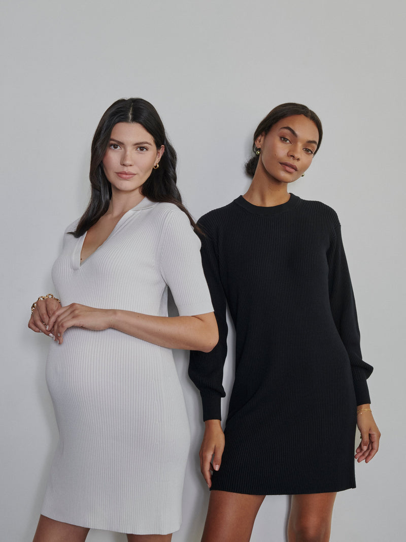 BUSINESS BUMP - Quiet Luxury Ripstrickkleid mit Polokragen - Kleider-9•BORROUGHS