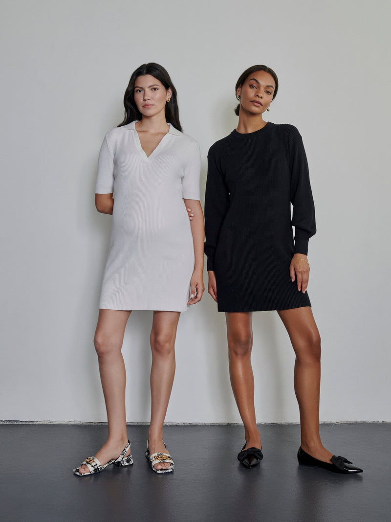 BUSINESS BUMP - Quiet Luxury Ripstrickkleid mit Polokragen - Kleider-9•BORROUGHS