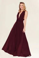 Vorderansicht von bodenlangem Umstandskleid für Hochzeitsgast in rot