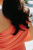 Nahaufnahme Rücken Umstandskleid coral  gerippt