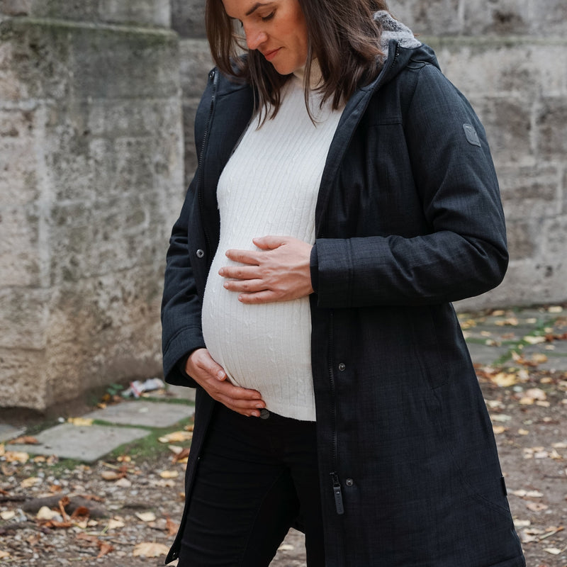 LAURA. Veganer Umstands- und Trageparka - in Anthrazit