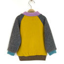 kronjuwel Kaschmirpullover 86/92 gelb grau Upcycling