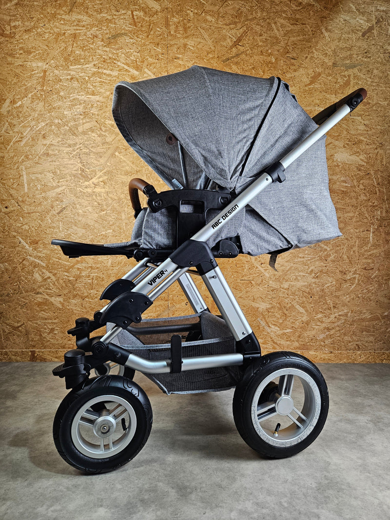 Abc Design - Viper 4 Kombikinderwagen (sportsitz und Liegewanne) - Grau in Gutem Zustand Kinderwagen 5