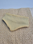 Dreieckstuch Schal für Kinder mitwachsend und wendbar aus Upcycling Wolle in Blau und Pastellgelb - Jawoll Baby