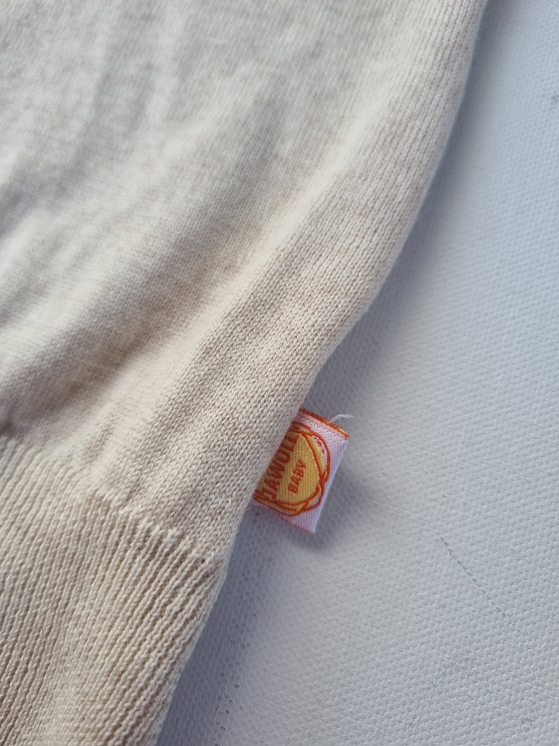 Oberteil Tanktop Pullunder Unterhemd 122/128 aus Upcycling Wolle in Creme Natur