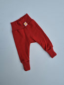 Mitwachs-Hose für Babys 50/56 aus Upcycling Merinowolle in Melonenrosa - Jawoll Baby