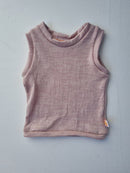 Oberteil Tanktop Pullunder Unterhemd 74/80 aus 100% Upcycling-Wolle in Zartrosa