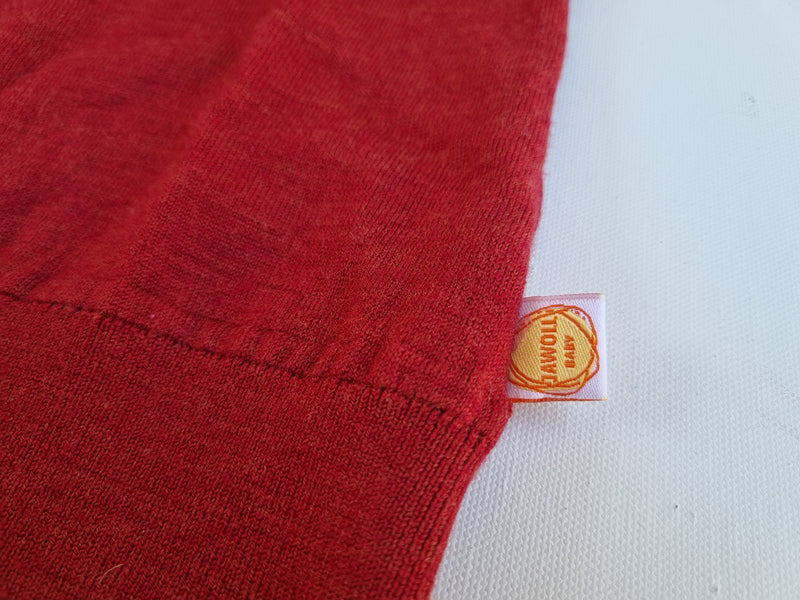 T-Shirt für Kinder 122/128 aus leichter Upcycling Merinowolle in Masala Rot