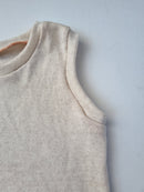 Oberteil Tanktop Pullunder Unterhemd 122/128 aus Upcycling Wolle in Creme Natur