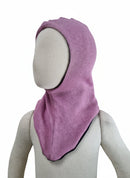 Wende-Schlupfmütze für Babys KU 43 - 48 aus Upcycling Seide & Kaschmir Rosa und Dunkelblau