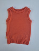 Oberteil Tanktop Pullunder Unterhemd 74/80 aus 100% Upcycling-Wolle in Melonenrosa - Jawoll Baby
