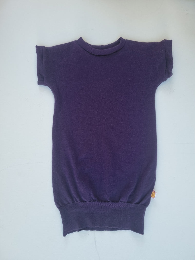 Unisex-Kleid Longshirt 98/104 aus Upcycling Merinowolle in Lila