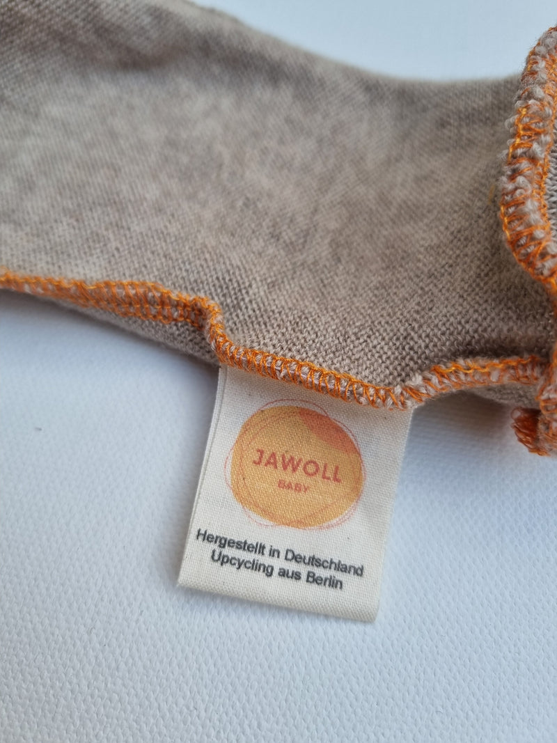 Tragestulpen Beinstulpen Babylegs aus Upcycling Merinowolle natürlicher Sonnenschutz im Sommer für Neugeborene Babys 0-6M in Beige