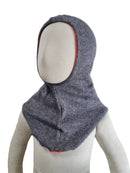 Wende-Schlupfmütze für Kleinkinder KU 49-51 aus Upcycling Seide & Kaschmir in Orange und Grau