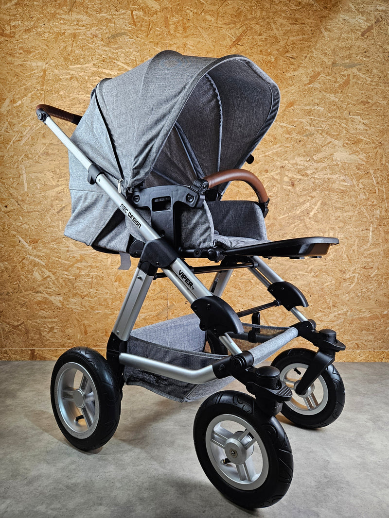 Abc Design - Viper 4 Kombikinderwagen (sportsitz und Liegewanne) - Grau in Gutem Zustand Kinderwagen