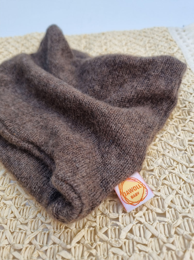 Loop for babies, toddlers &amp; children made from upcycled cashmere in brown